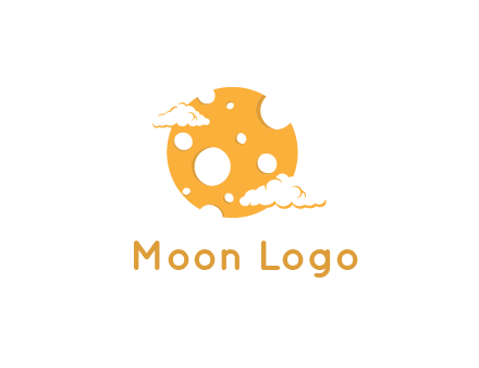 moon mad of cheese logo with clouds