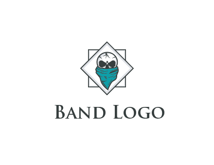 skull wearing a bandanna logo