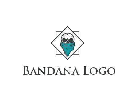 skull wearing a bandanna logo