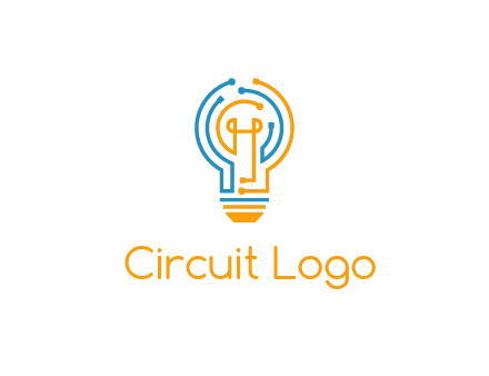 IT logo with circuit cables forming a light bulb