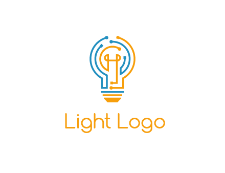 IT logo with circuit cables forming a light bulb