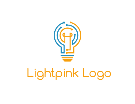 IT logo with circuit cables forming a light bulb