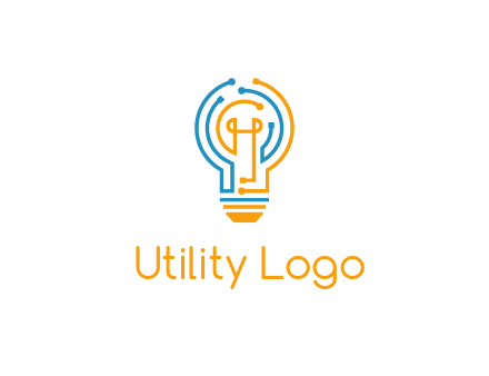 IT logo with circuit cables forming a light bulb