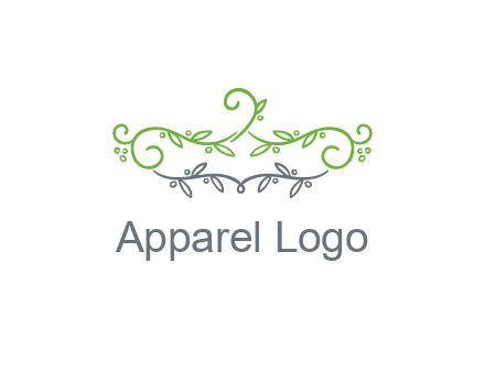 floral design logo with vines