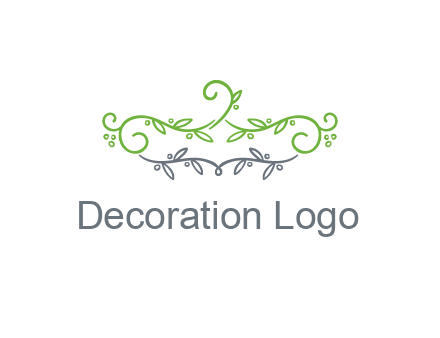 floral design logo with vines