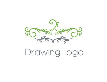 floral design logo with vines