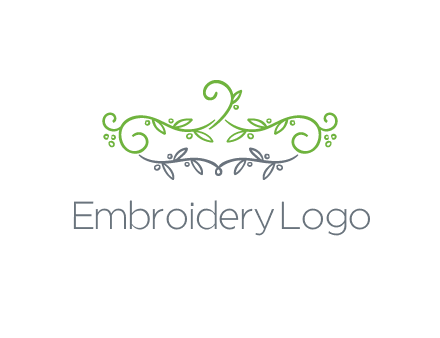 floral design logo with vines