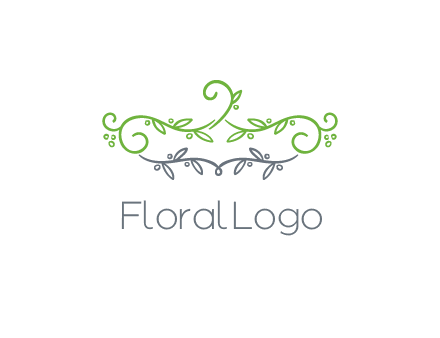 floral design logo with vines