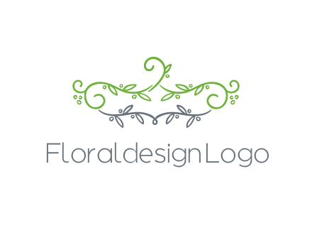 floral design logo with vines