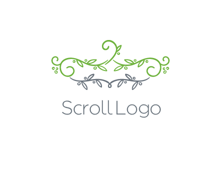 floral design logo with vines