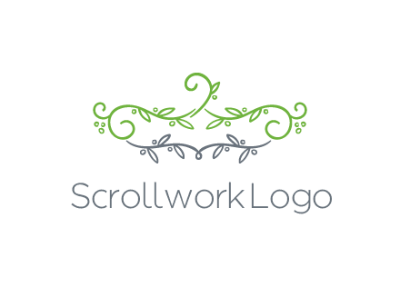 floral design logo with vines