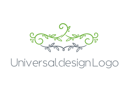 floral design logo with vines