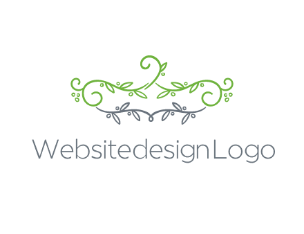 floral design logo with vines