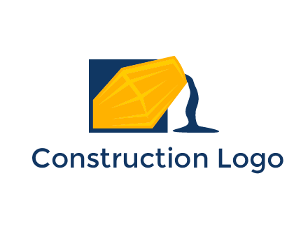 construction logo showing cement pouring out of a mixer