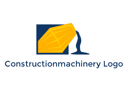 construction logo showing cement pouring out of a mixer