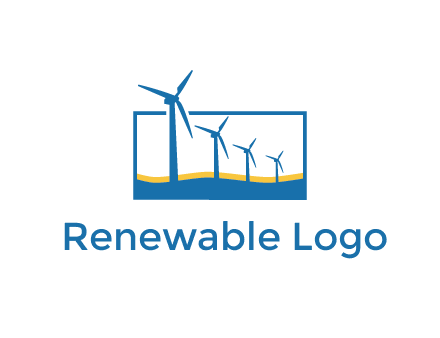 renewable energy logo showcasing windmills