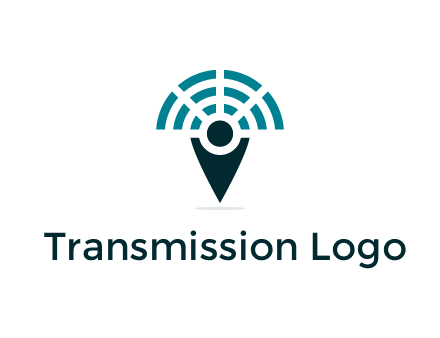 connectivity icon merged with a geotag or stick figure logo