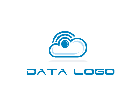 cloud with a connectivity or WiFi icon for cloud computing or storage logo