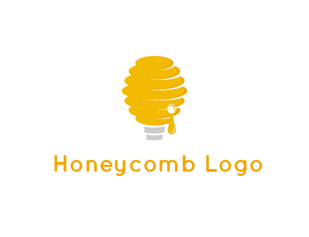 light bulb shaped like a beehive logo