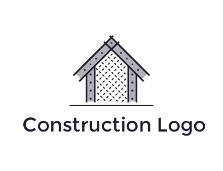 construction logo with simple clothing patterns on a house