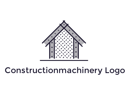 construction logo with simple clothing patterns on a house