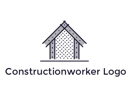 construction logo with simple clothing patterns on a house