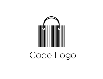 shopping bag icon made of a bar code