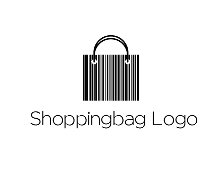 shopping bag icon made of a bar code