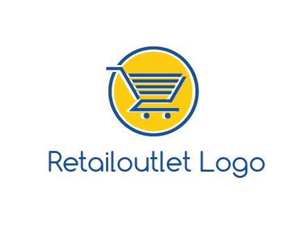 round retail logo showing a shopping cart