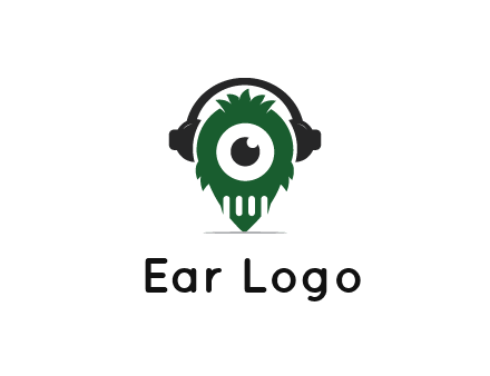 alien with one eye wearing headphones logo