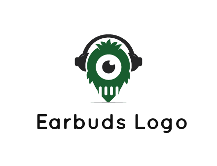 alien with one eye wearing headphones logo