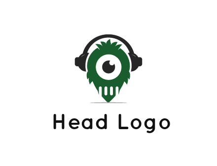 alien with one eye wearing headphones logo