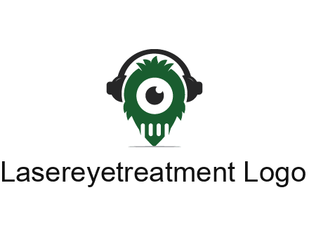 alien with one eye wearing headphones logo