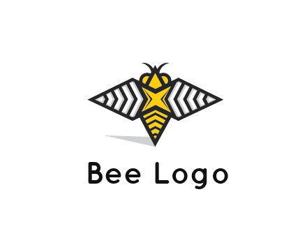 honeybee logo with a shuriken back and wings