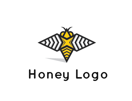 honeybee logo with a shuriken back and wings