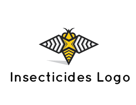 honeybee logo with a shuriken back and wings