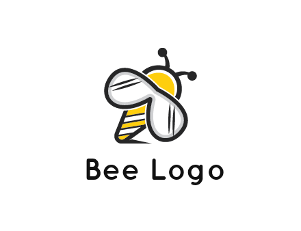 honeybee logo with glasses as wings