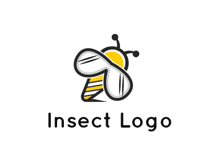 honeybee logo with glasses as wings