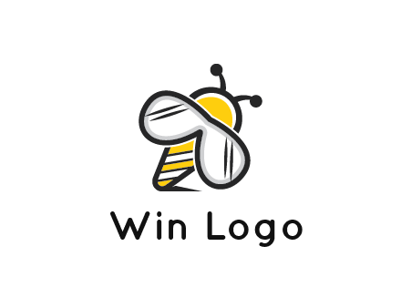 honeybee logo with glasses as wings