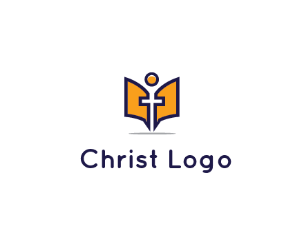 spirituality logo with Christian religious symbols like the Bible and cross