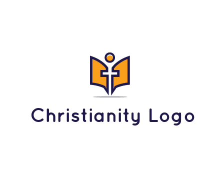 spirituality logo with Christian religious symbols like the Bible and cross