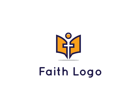 spirituality logo with Christian religious symbols like the Bible and cross