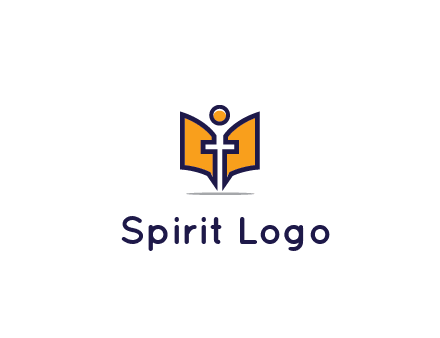 spirituality logo with Christian religious symbols like the Bible and cross