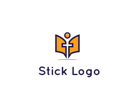 spirituality logo with Christian religious symbols like the Bible and cross