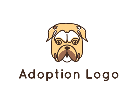 dog grooming logo featuring a bulldog