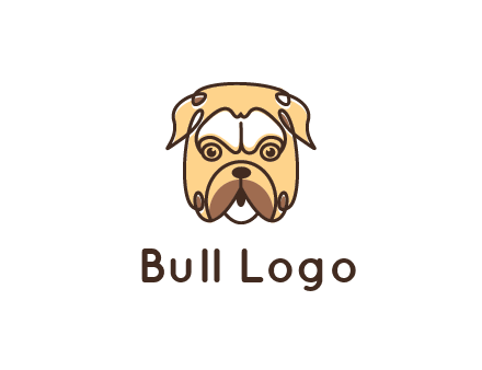 dog grooming logo featuring a bulldog