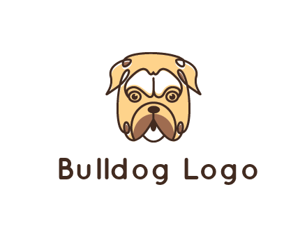 dog grooming logo featuring a bulldog