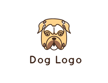 dog grooming logo featuring a bulldog