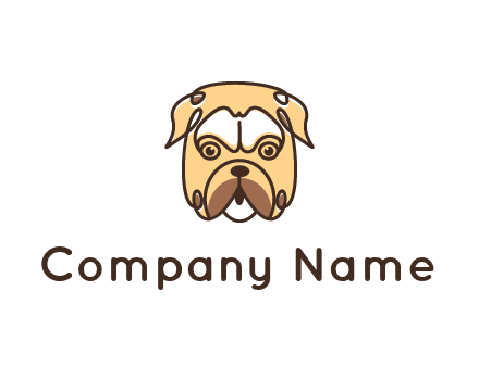 dog grooming logo featuring a bulldog