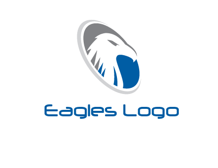 hawk in swoosh oval animal logo